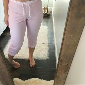 Victoria’s Secret pink striped drawstring pajamas